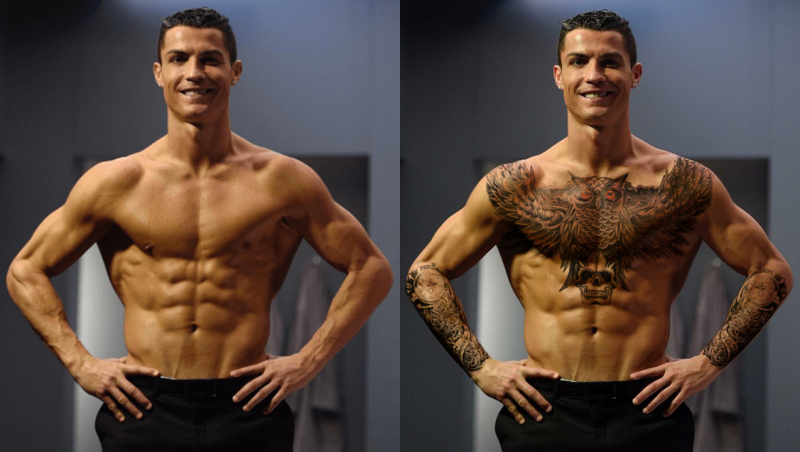 What would Cristiano Ronaldo look like if he had tattoos