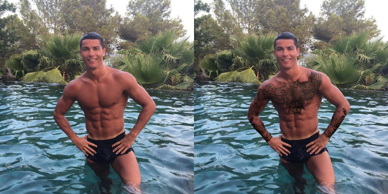 What would Cristiano Ronaldo look like if he had tattoos