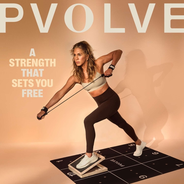 Pvolve released its latest campaign, which features Jennifer Aniston in sleek athleisure and a tiny half ponytail.
