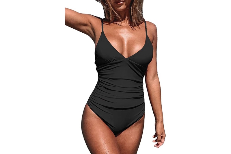 Shoppers are raving about the Cupshe V-Neck One-Piece Swimsuit that’s available for as low as $34 at Amazon. Shop the comfortable and flattering swimsuit in 34 designs and sizes XS to XXL.