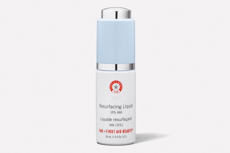 The First Aid Beauty Skin Lab Resurfacing Liquid 10% AHA is 50 percent off for a limited time. The leave-on treatment smooths skin, reduces the appearance of large pores, and gives a radiant glow to all skin types, including sensitive skin.