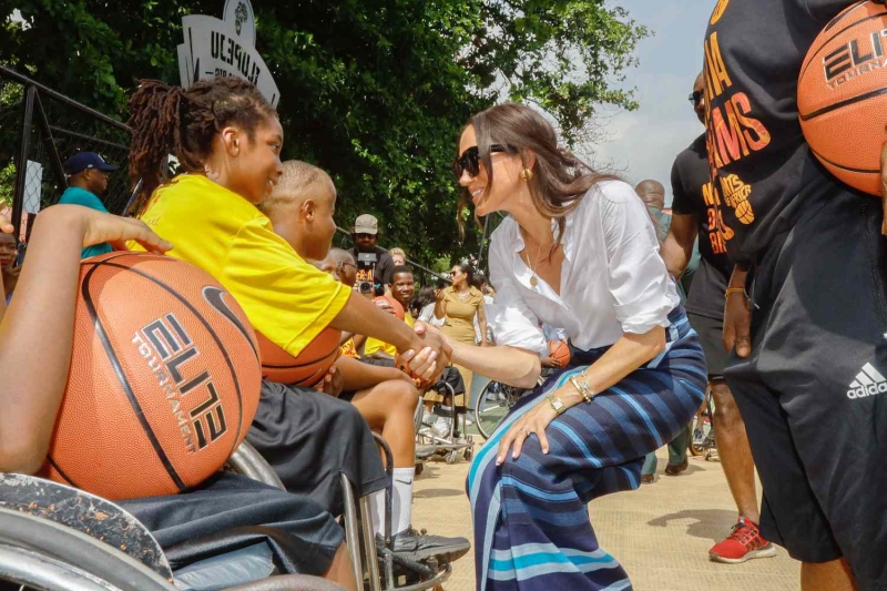 Meghan Markle wore a traditional Nigerian skirt that was gifted to her for her final day in Nigeria on May 12.