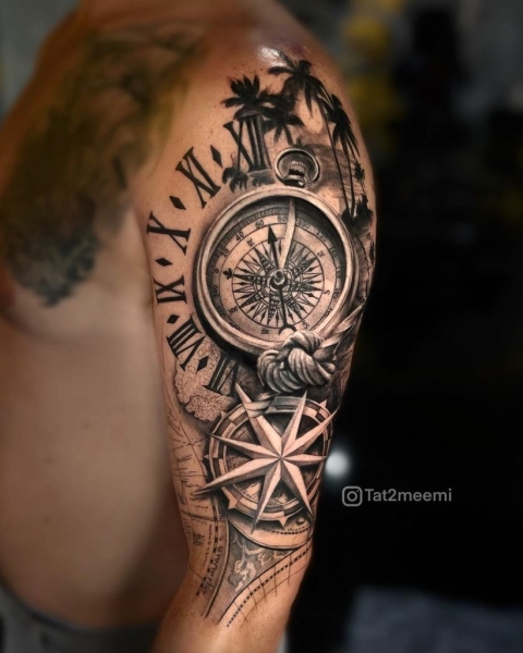 Top 25 Compass Tattoos