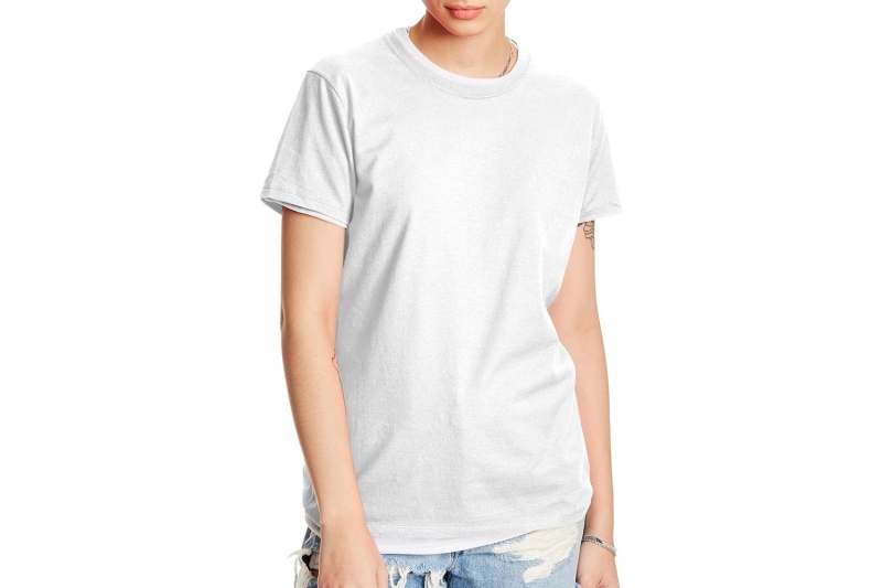 Plain white tees are a classic, versatile option that can be worn on its own, paired with jeans, skirts, underneath a good blazer, or even with sweatpants—the options are truly endless.