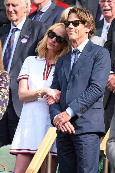 Julia Roberts and her husband, Danny Moder, made a rare joint appearance at Wimbledon on Sunday (July 14).