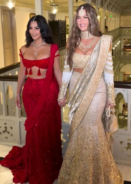 Kim Kardashian attended Anand Ambani and Radhika Merchant's Indian wedding in a rule-breaking wedding guest look. See what she wore here.