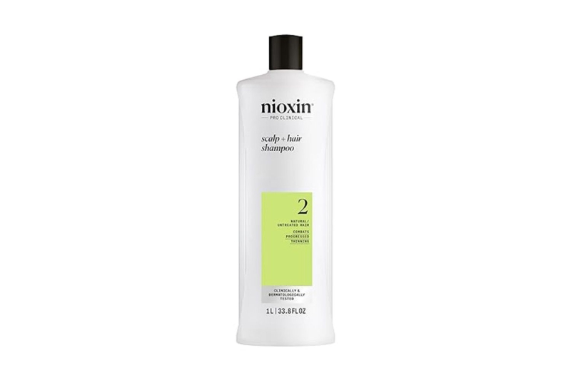 Nioxin’s Scalp and Hair Thickening System 2 Shampoo helps with hair growth and thickness, per reviewers. Shop it on sale at Amazon for $34.