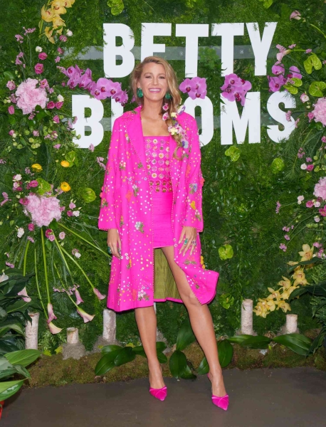 Blake Lively debuted four whimsical floral outfits on Saturday, August 3 as she continues to promote 'It Ends with Us.' See the colorful outfits, including bright yellow tights patterned to look like sunflowers and bugs, a Barbie pink dress, and a plunging tiny minidress that looks like a bouquet of flowers.