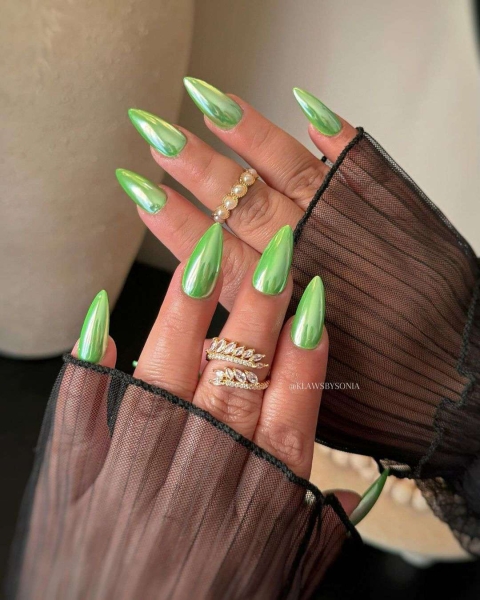 Take a page out of Cynthia Erivo's book and don a "Wicked"-themed manicure, adorned with loads of sparkle, texture, and creativity.