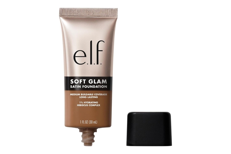 The e.l.f Soft Glam Satin Foundation is $8 at Amazon. Shoppers say it smooths wrinkles, brightens skin, and remains intact in sweaty weather.