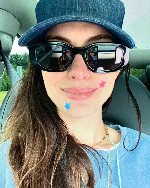 Anne Hathaway wore colorful star-shaped pimple patches in a relatable, makeup-free selfie on Instagram. See her post, here.