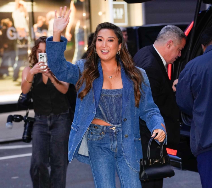 Ashley Park made an appearance on Good Morning America in a triple denim look that paid sartorial homage to Taylor Swift.