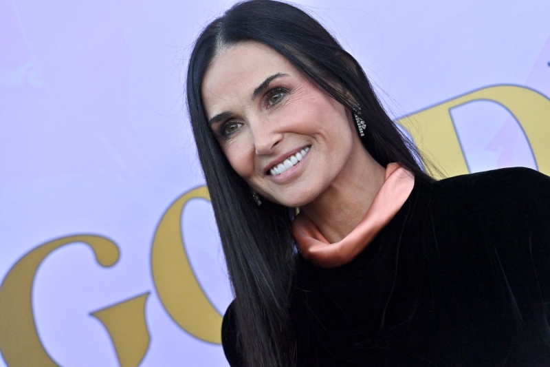 Demi Moore revamped her ankle-length black gown with a colorful deconstructed mock neck as she stepped out for the 20th anniversary of the Goldie Hawn Foundation and MindUP Gala on Friday, September 27.