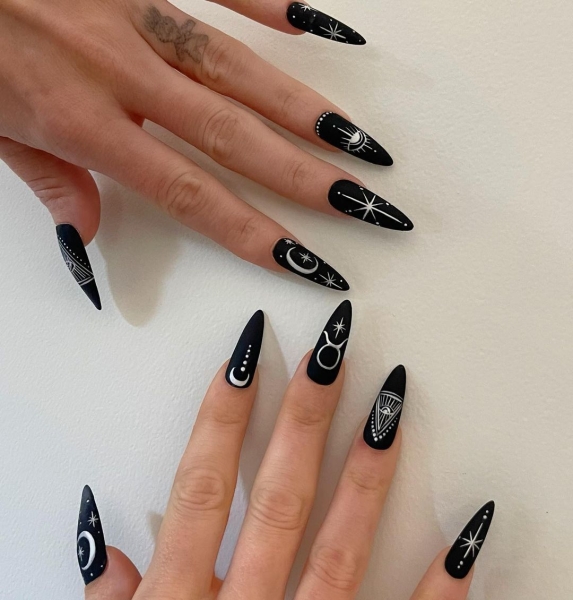 From graphic patterns to jewelry-like embellishments, here are 60 of the most stunning manicures for fall.