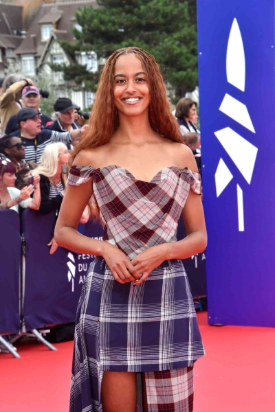 Malia Obama presented her short film and directorial debut 'The Heart' at the Deauville American Film Festival while wearing a mismatched plaid Vivienne Westwood look.