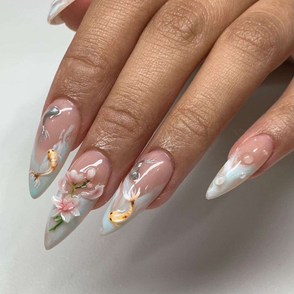 There is no shortage of designs available when you’ve got all three dimensions to work with—explore stunning 3D nail designs, here.