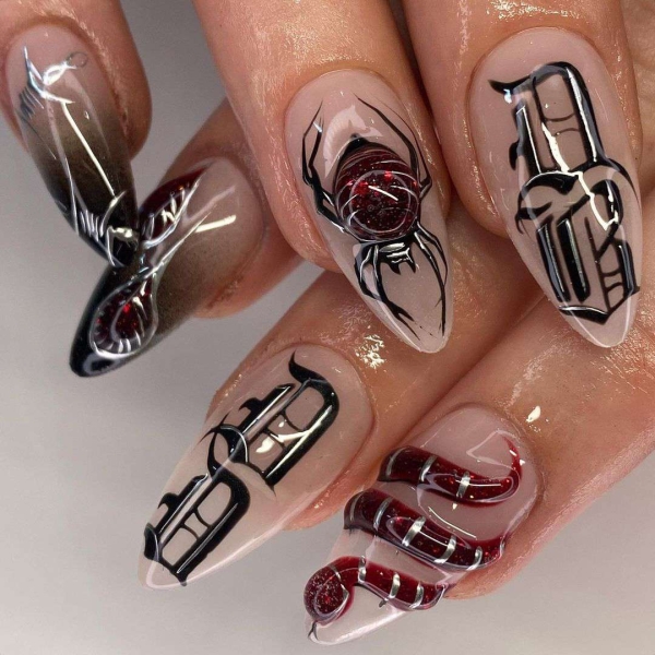 There is no shortage of designs available when you’ve got all three dimensions to work with—explore stunning 3D nail designs, here.