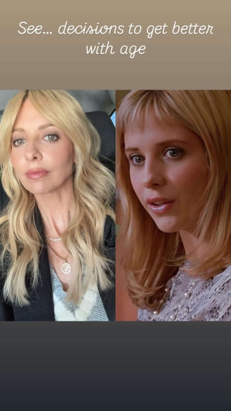 Sarah Michelle Gellar showed off a new set of fresh, fall-ready curtain bangs on Instagram. See her transformation, here.