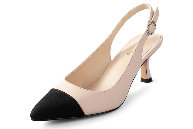 Demi Moore wore elegant black-and-white slingback kitten heels that featured a stylish cap-toe design. Shop eight lookalike styles at Nordstrom, Amazon, and more, starting at $32.