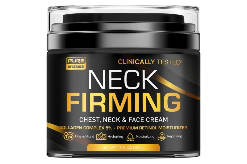 The Pure Research Neck Firming Cream is $25 at Amazon, where shoppers say it tightens loose, hanging neck skin. Anti-aging retinol is the key ingredient.