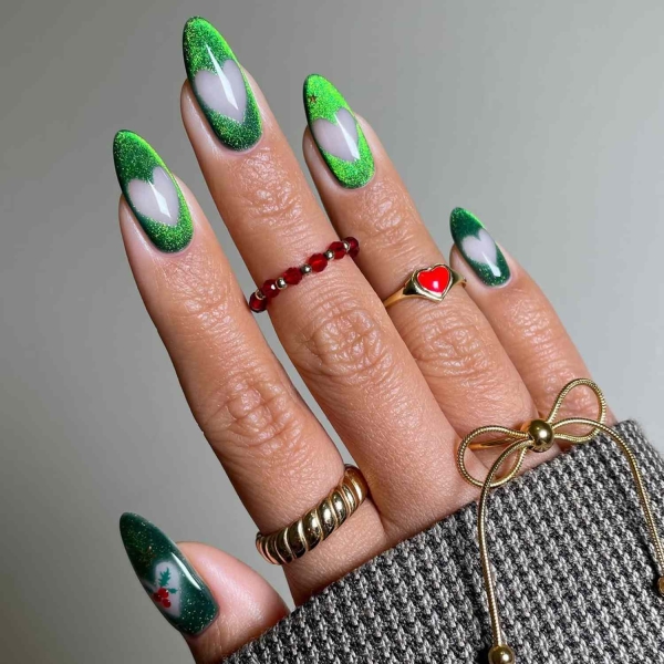 With holiday nail designs, you can lean into chunky glitters, fine shimmers, rich jewel tones, and festive motifs to keep a little piece of the holiday spirit right at your fingertips.