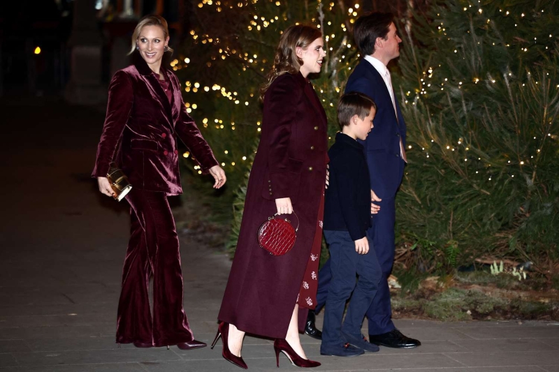 Zara Tindall attended Kate Middleton's "Together at Christmas" carol concert on Friday, wearing a daring velvet pantsuit from Veronica Beard. See her full look, here.