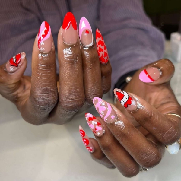 February is the month of love. Consider one of these pretty heart nail ideas to to add Valentine's Day vibes to your everyday look.