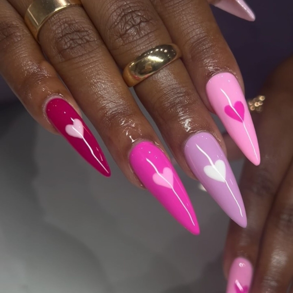 February is the month of love. Consider one of these pretty heart nail ideas to to add Valentine's Day vibes to your everyday look.