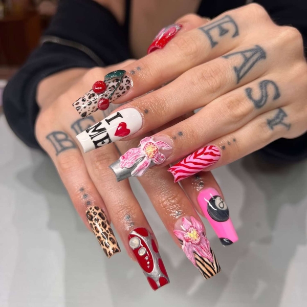 Since February is home to Valentine’s Day and Fashion Weeks worldwide, we say it’s prime time to embrace bright bold colors, top nail trends, and romantic themes. Here, explore some of our favorite manicures for the month, including obvious pink and red picks, along with a few timely nail trends.